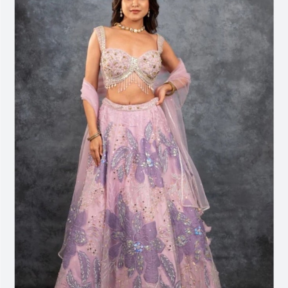 Lavender Embellished Lehenga Choli
